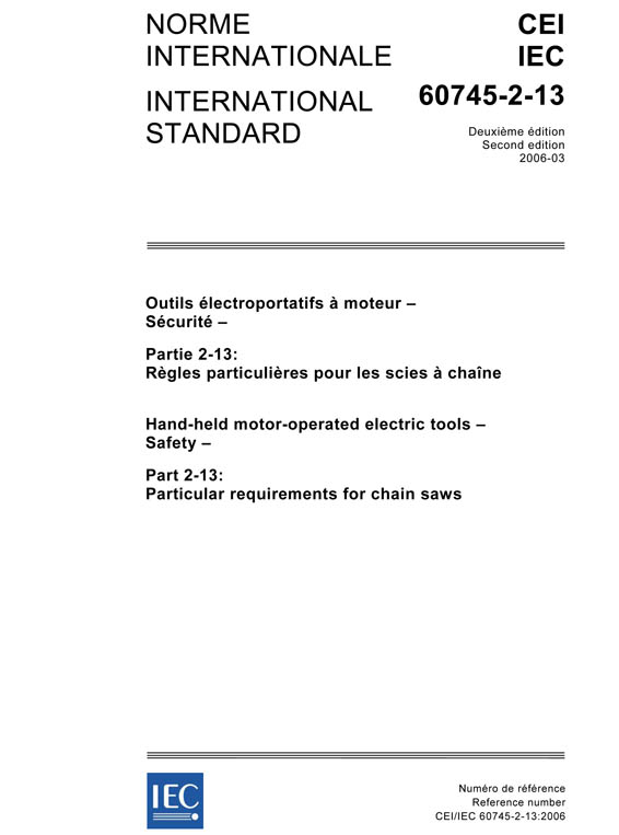 Cover IEC 60745-2-13:2006